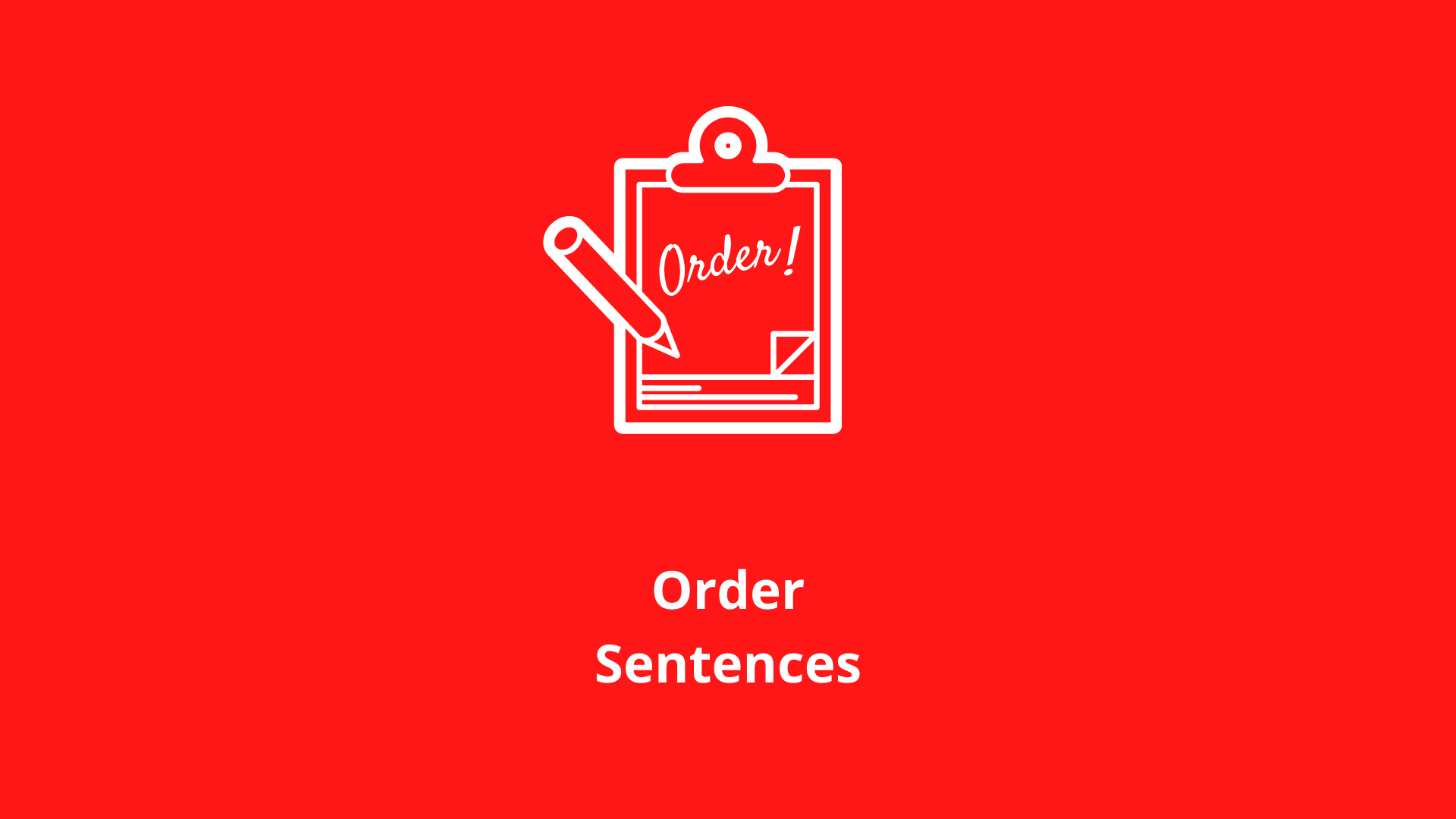 Orderthesentence